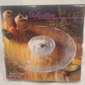 Stylesetter Petite Fleur Chip & Dip Set MINT in BOX